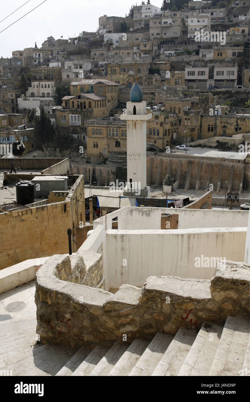 Den Nahen Osten, Jordanien, Salz, Blick auf die Stadt, Moschee, Stockfoto