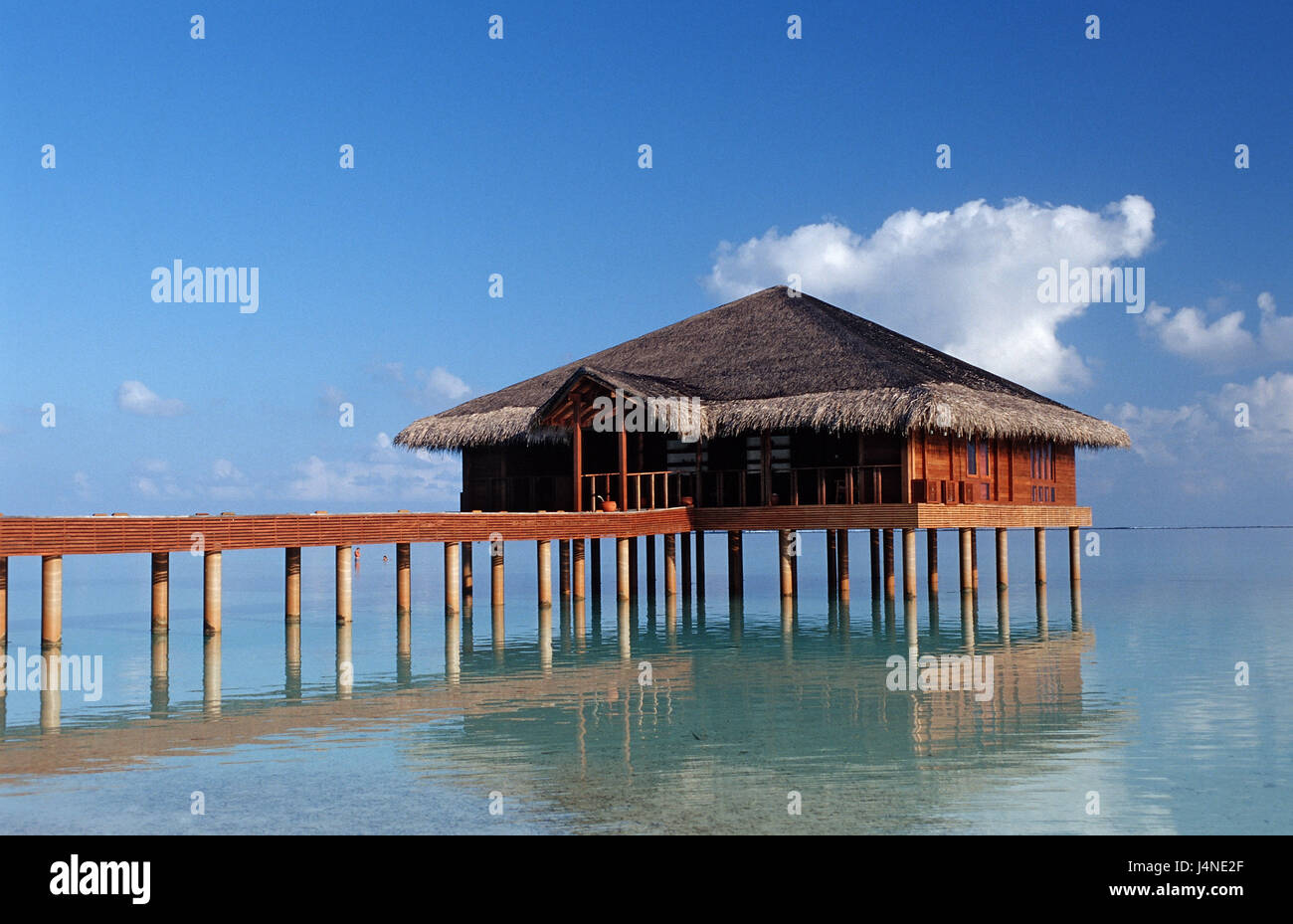 Wasser-Bungalow, Malediven-Insel, Stockfoto