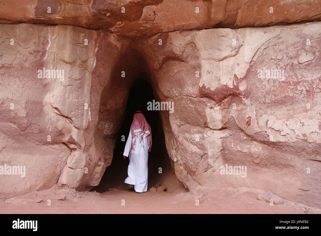 Den Nahen Osten, Jordanien, Wadi Rum, Beduinen, Rock, Grube, Stockfoto