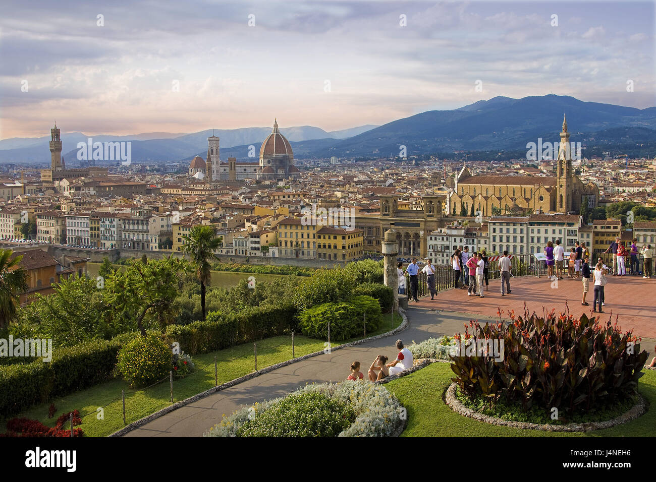 Italien, Toskana, Florenz, Blick auf die Stadt, Park, Tourist, Stockfoto