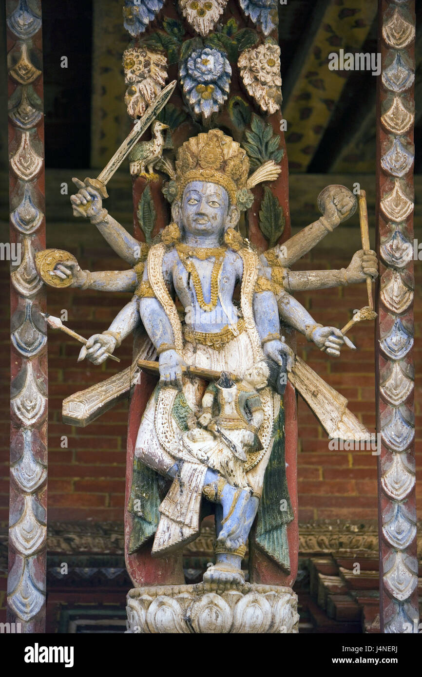Nepal, Changu Narayan, Tempel, Gottes Skulptur, Stockfoto