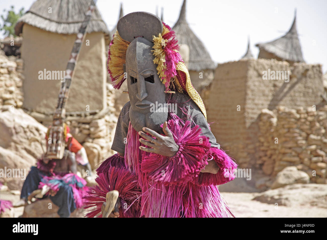 West-Afrika, Mali, Dogonland, Falaise Bandiagara, Tirelli, Maske kompensierende Walze, Stockfoto