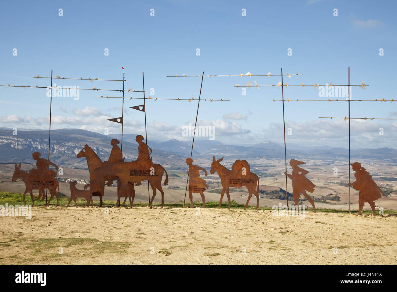 Spanien, Sierra de Perdon, Denkmal, Pilger, Stockfoto