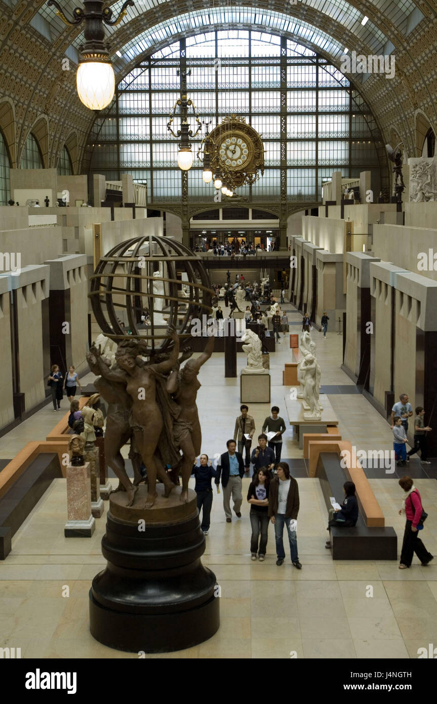 Frankreich, Paris, Orsay Museum, Halle, Skulptur, Besucher, Stockfoto