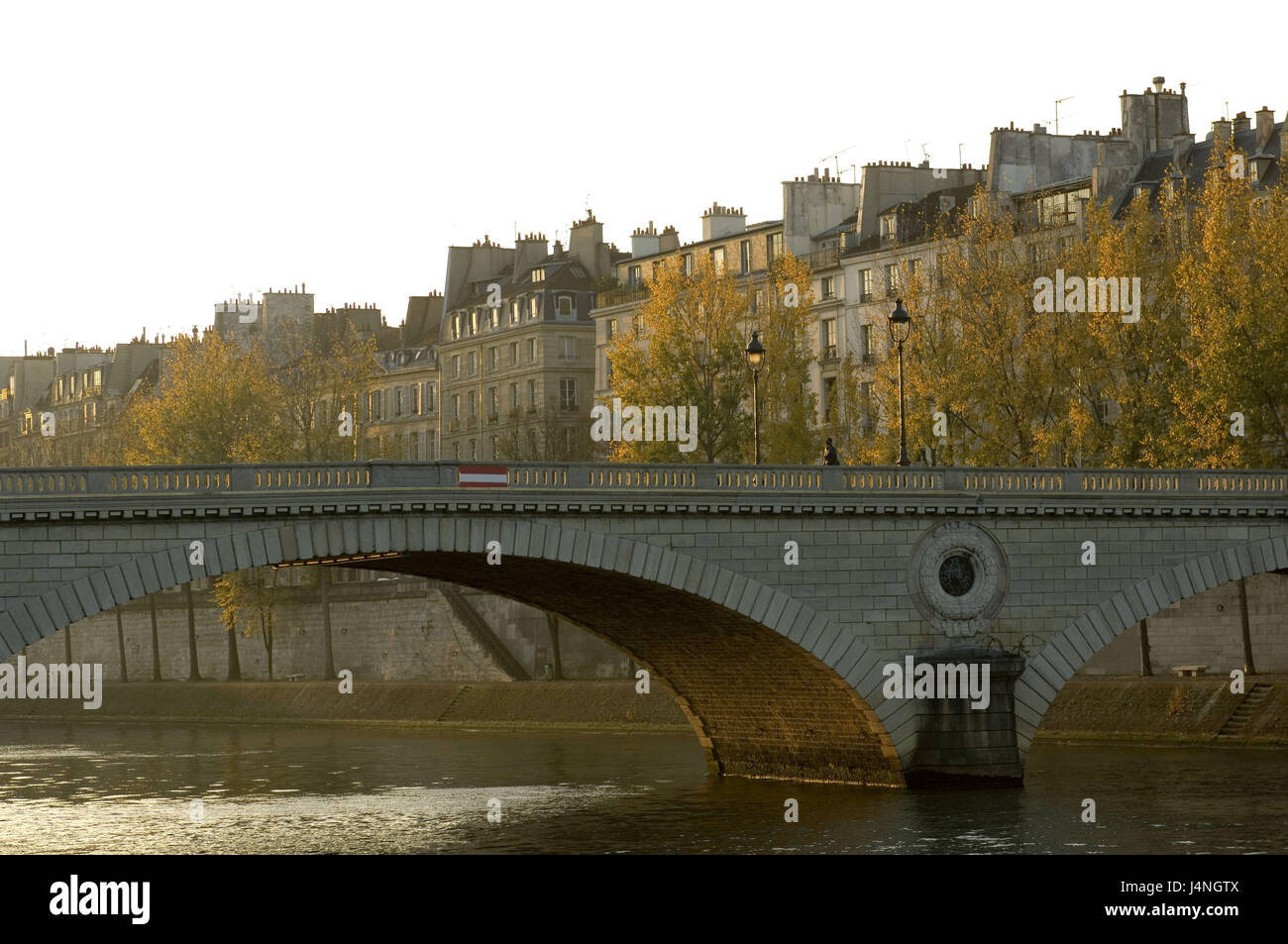 Frankreich, Paris, seine, Brücke, Herbst, Sonnenuntergang, Stockfoto