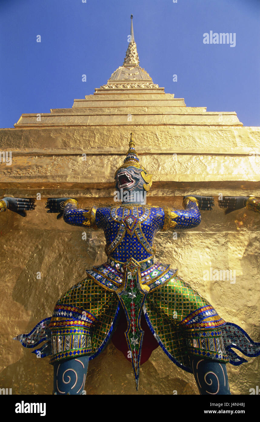 Thailand, Bangkok, Wat Phra Kaew, Grand Palace, Charakter, Dämon, Stockfoto