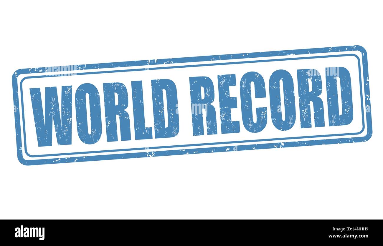 Welt-Rekord-Zeichen oder Stempel auf weißem Hintergrund, Vektor-illustration Stock Vektor