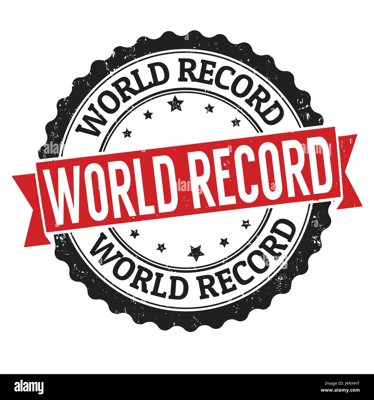 Welt-Rekord-Zeichen oder Stempel auf weißem Hintergrund, Vektor-illustration Stock Vektor