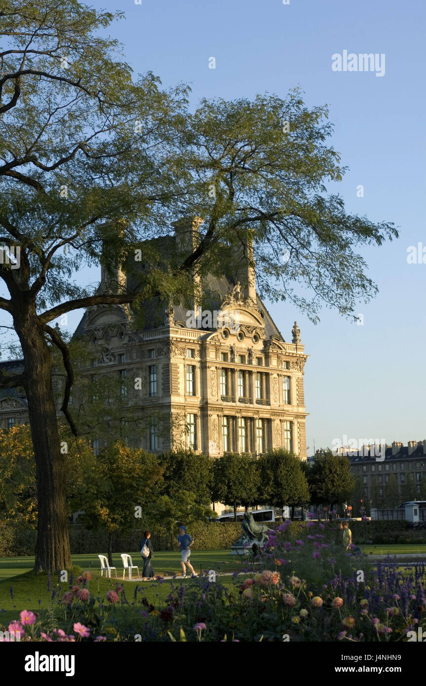 Frankreich, Paris, Jardin des Tuileries, Louvre Palast, Detail, Stockfoto