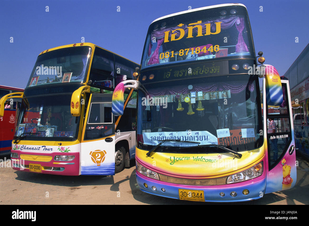 Thailand, Bangkok, Busbahnhof, Stockfoto