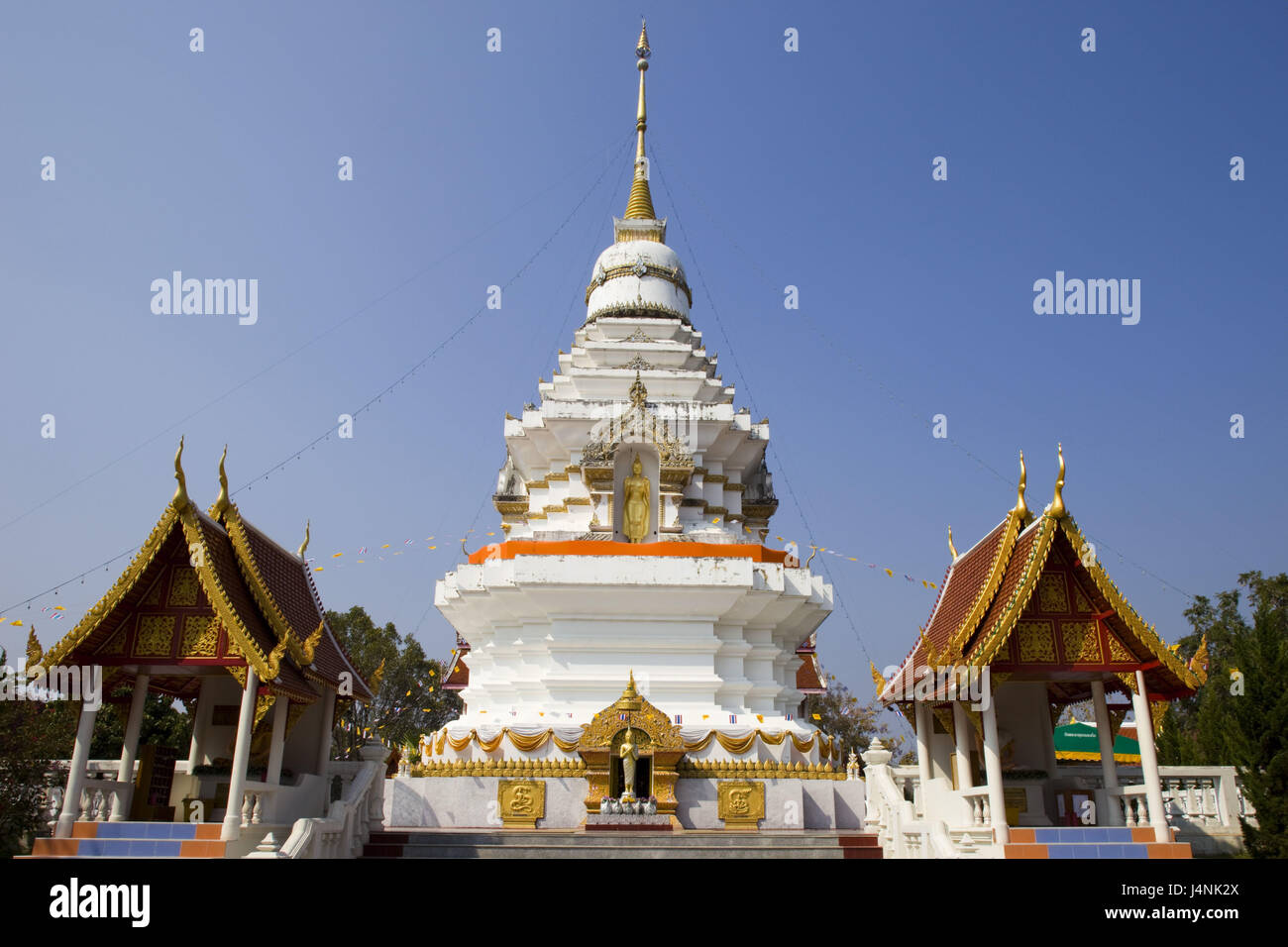 Thailand, goldene oben, Doi Saket Tempel, Stockfoto