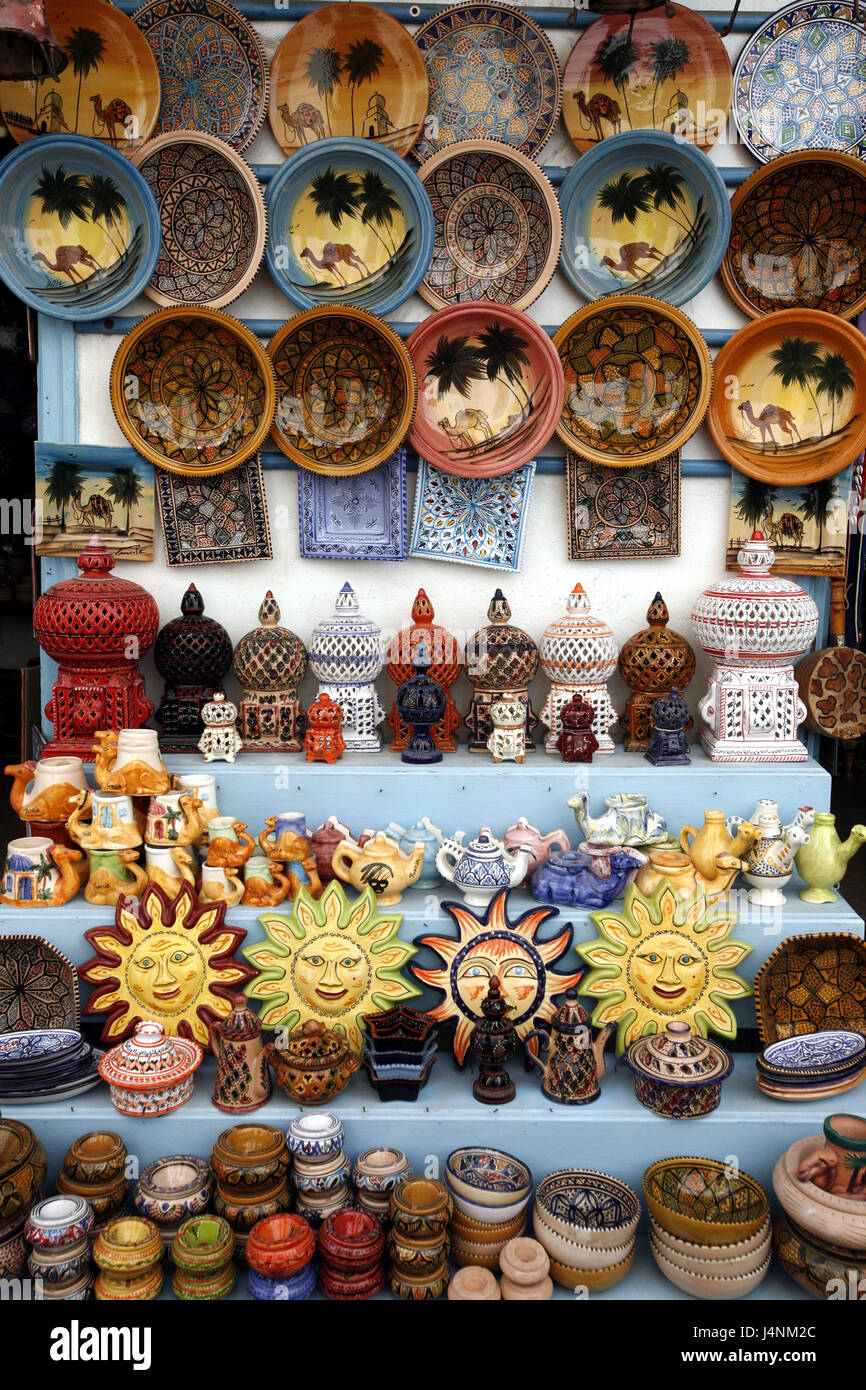 Tunesien, Tunis, Souvenir-Shop, Keramik, Stockfoto
