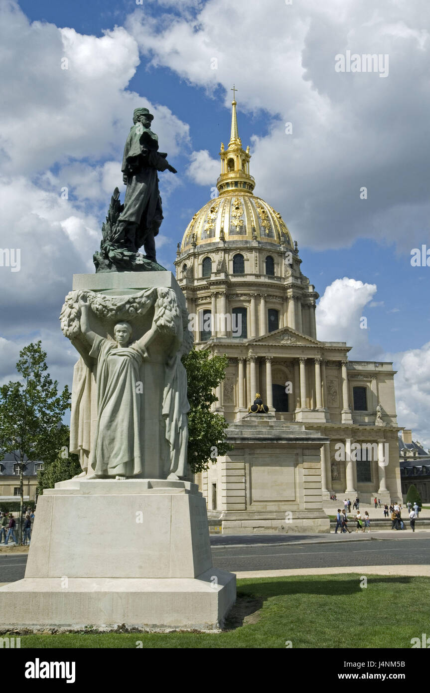 Frankreich, Paris, Pont Alexandre III, ungültige's Kathedrale, Statue Saint-Louis, Stockfoto