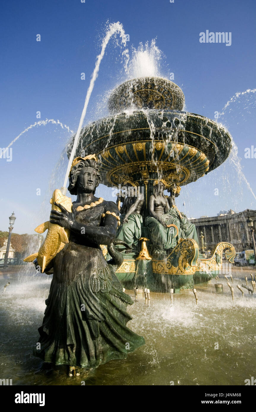 Frankreich, Paris, Place De La Concorde, Brunnen, gut Zeichen, Stockfoto