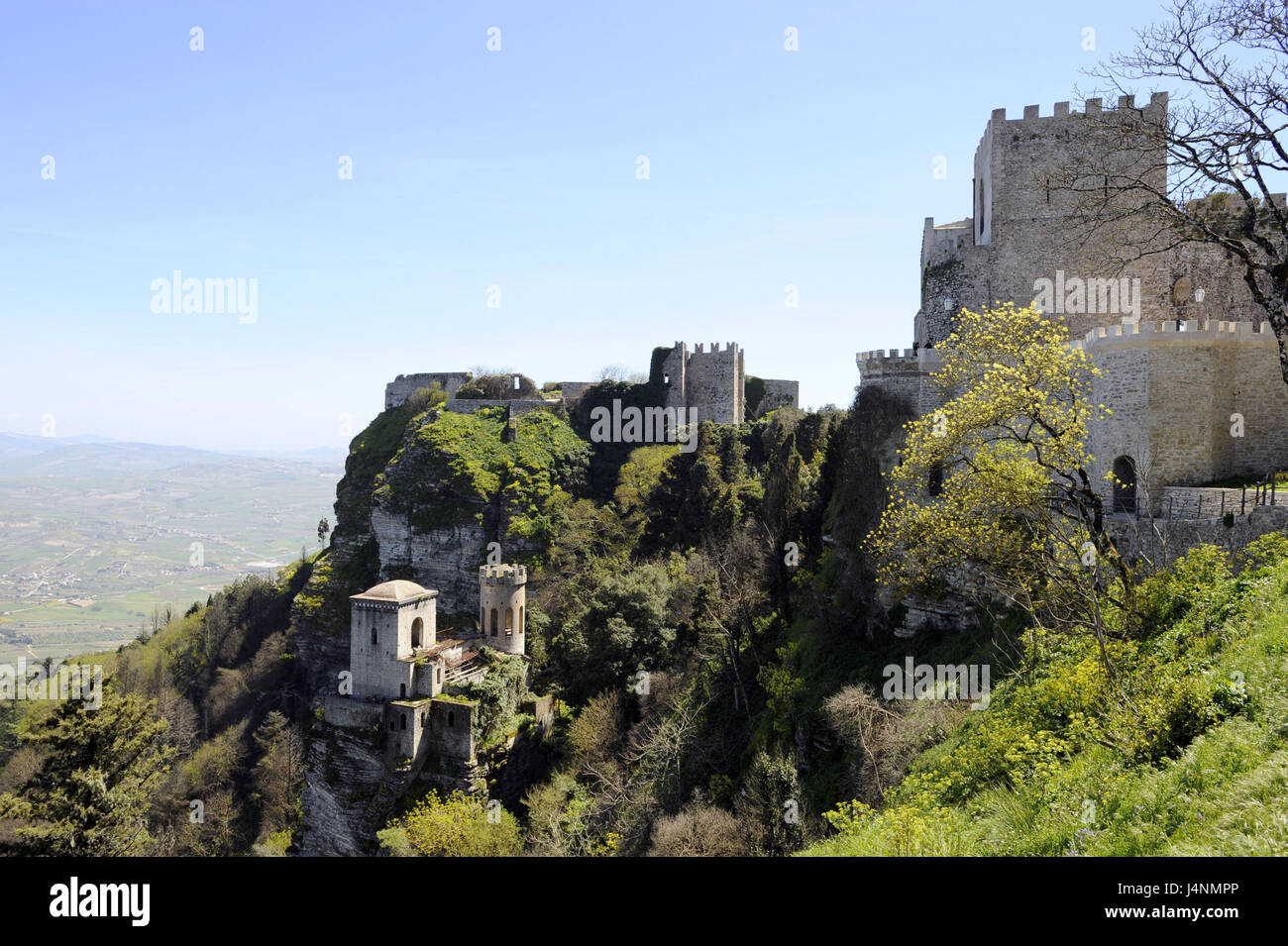 Italien, Insel Sizilien, Monte Erice, Castello del Balio, Castello Pepoli, Stockfoto