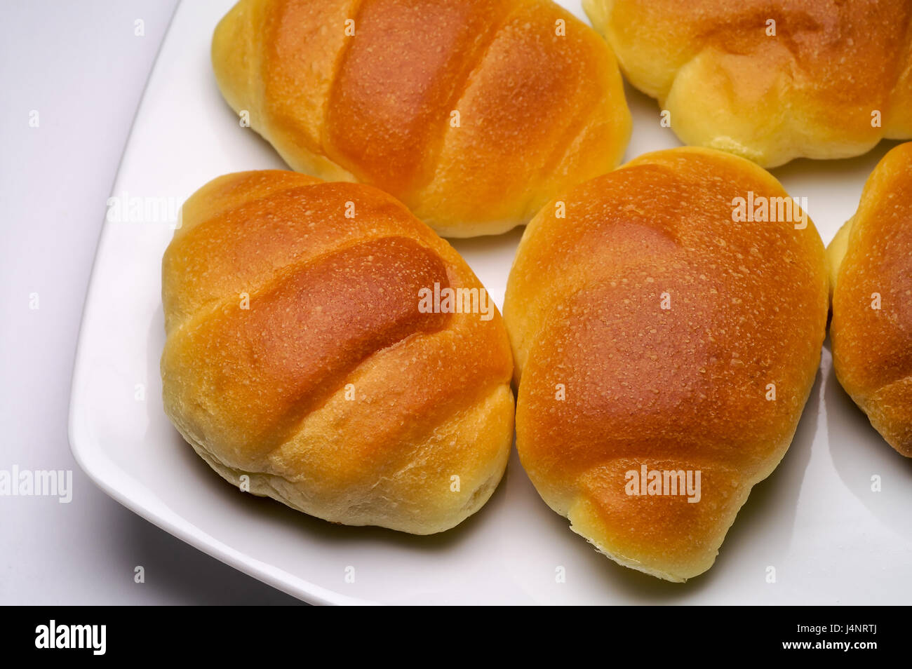 Mini Croissant in einer Platte Stockfoto