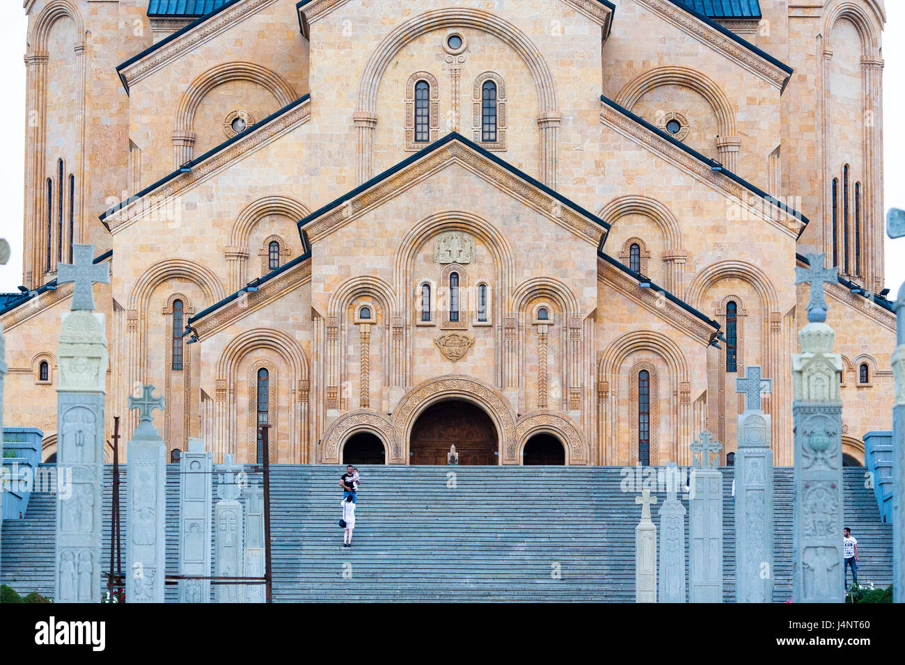 Sameba oder die Heilige Dreifaltigkeit Kathedrale von Tiflis in der georgischen Hauptstadt. Stockfoto