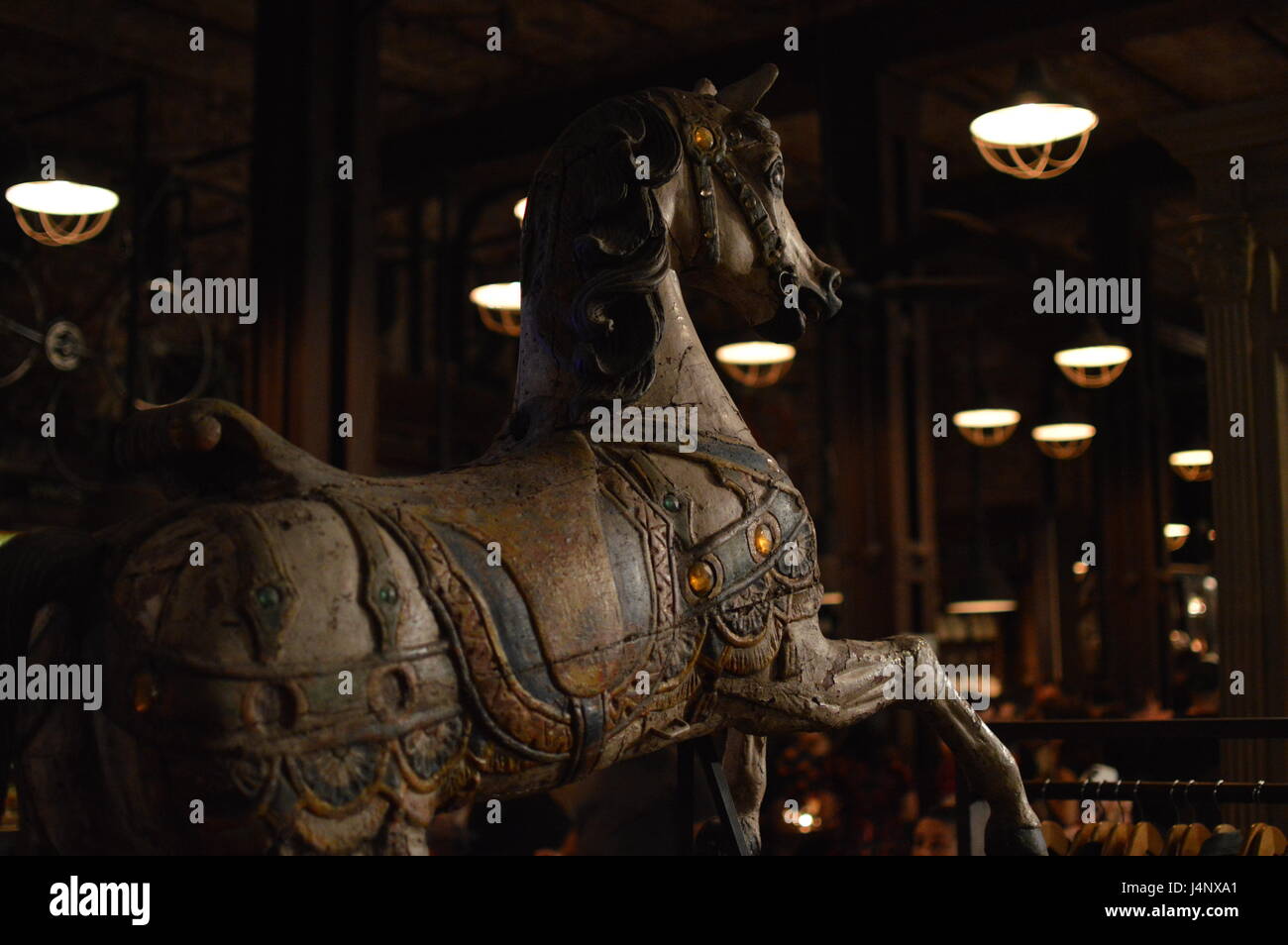 Old Fashioned hölzernen Karussell-Pferd Stockfoto