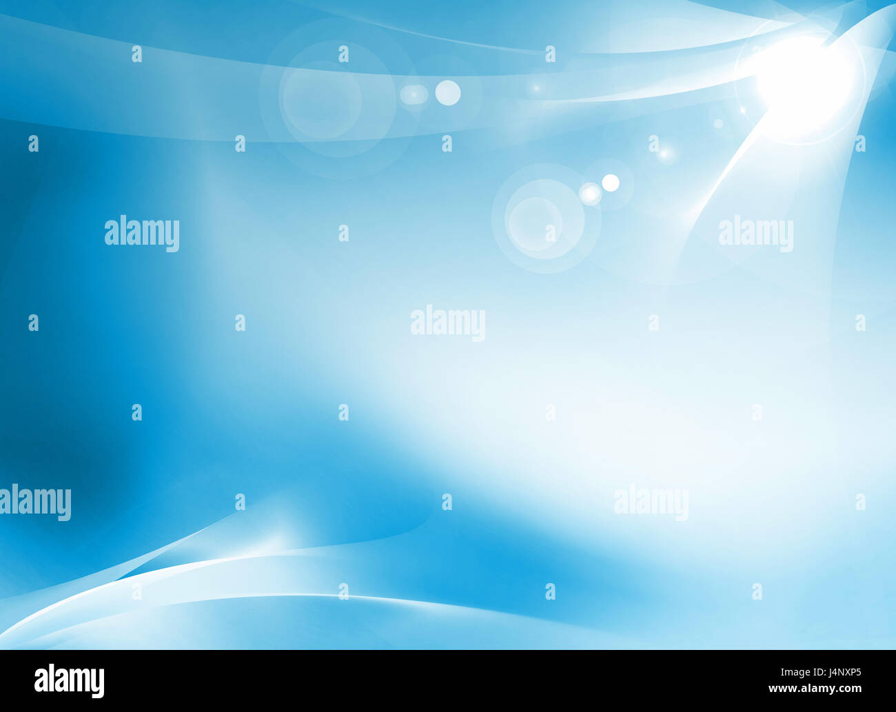 Minimalistischen abstrakten blauer Hintergrund mit Wellen und weiches Licht Stockfoto