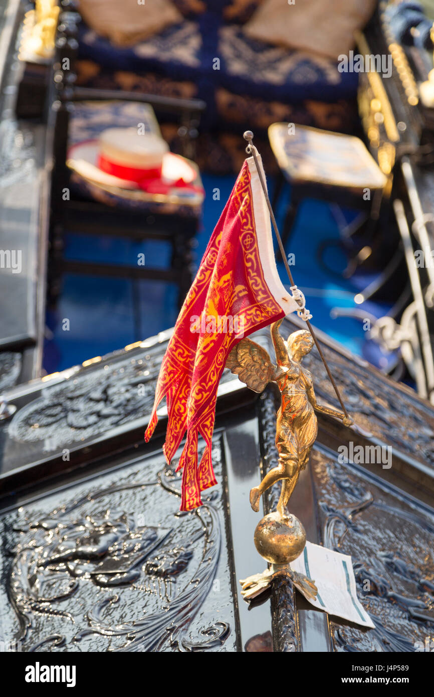 Italien, Venedig, ornamentalen Details zur Gondel. Stockfoto