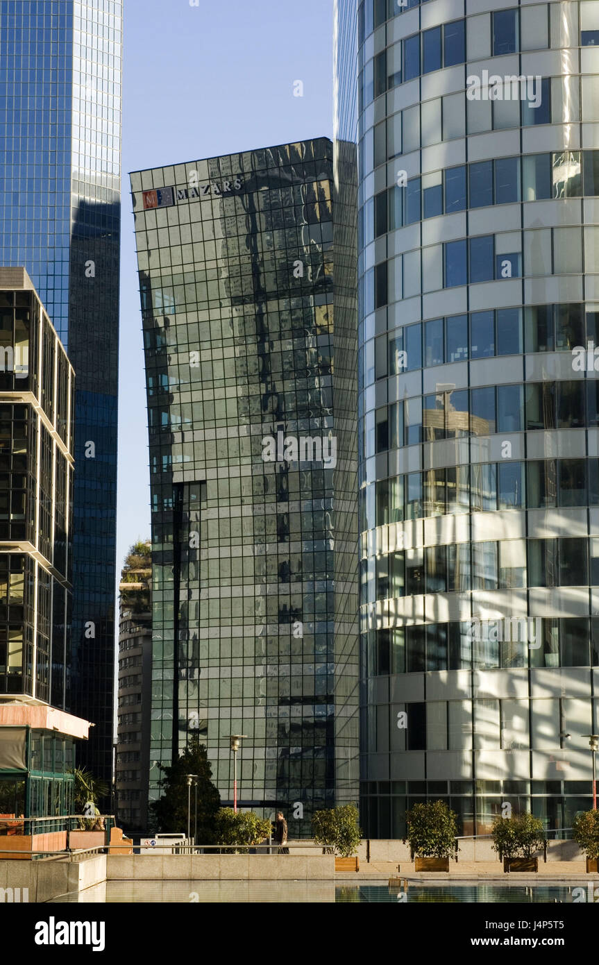 Frankreich, Paris, La Défense, Büro-Hochhäuser, Reflektor Fassaden, Detail, Stockfoto