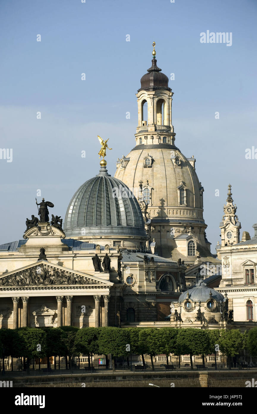 Deutschland, Sachsen, Dresden, Altstadt, Hochschule für bildende Künste, Frauenkirche, Detail, Stockfoto