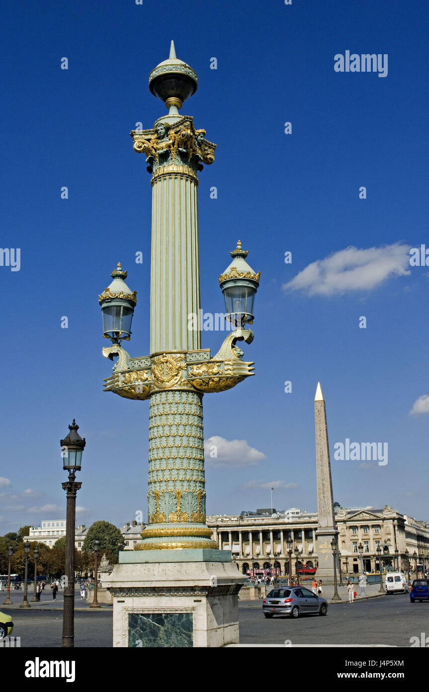 Frankreich, Paris, Place De La Concorde, Obelisken, Brunnen, Straßenszene, Stockfoto