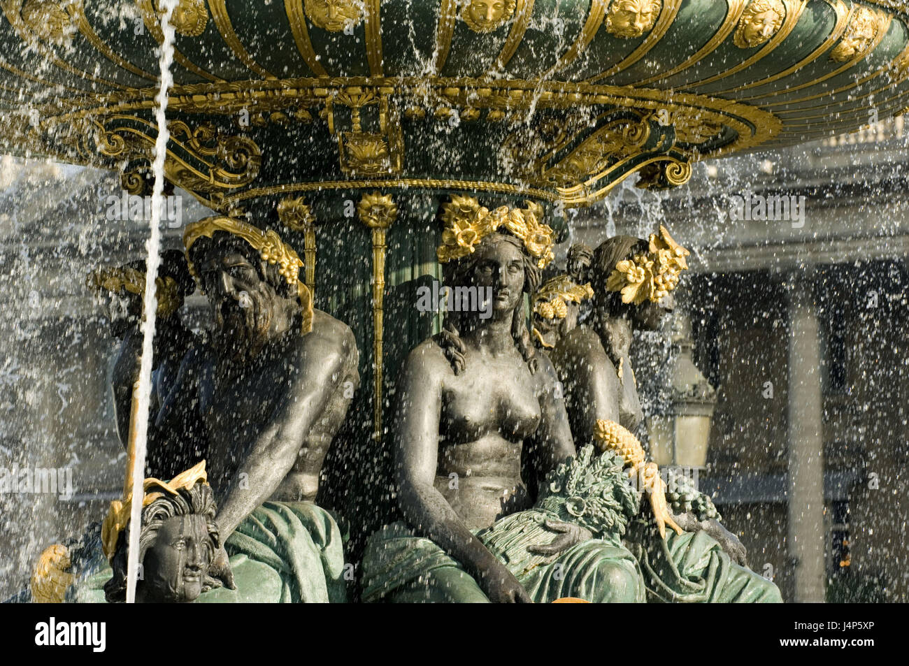 Frankreich, Paris, Place De La Concorde, Brunnen, Detail, gut Zeichen, Stockfoto