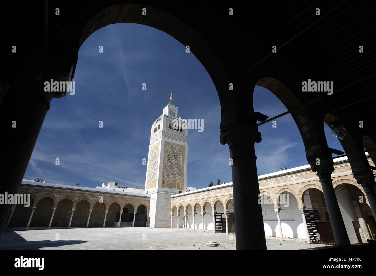 Tunesien, Tunis, Old Town, Zitouna Moschee, Innenhof, Stockfoto