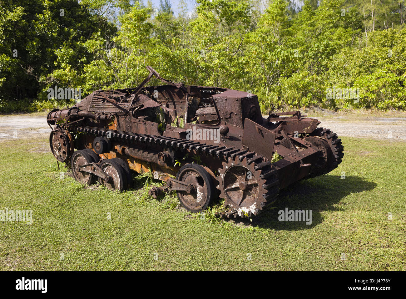 Palau, Insel Peleliu, Wrack, japanische Panzer, 2. Weltkrieg, Stockfoto