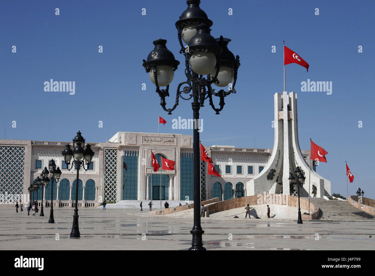 Tunesien, Tunis, Place De La Kasbah, Denkmal, Regierungsgebäude, Laternen, Stockfoto