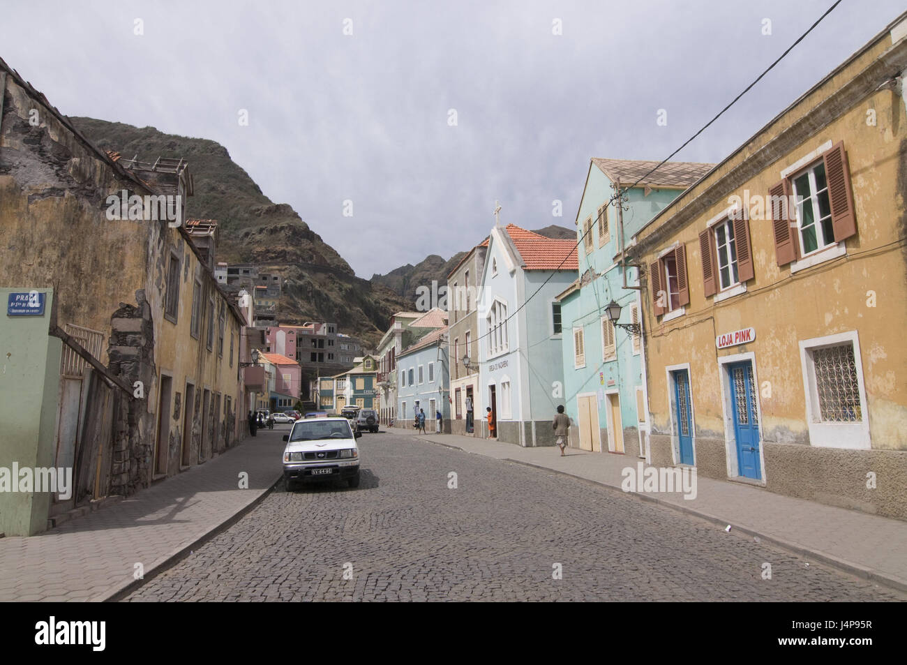 Ribeira Grande, Stadtzentrum, Kirche, San Antao, Kapverden, Stockfoto