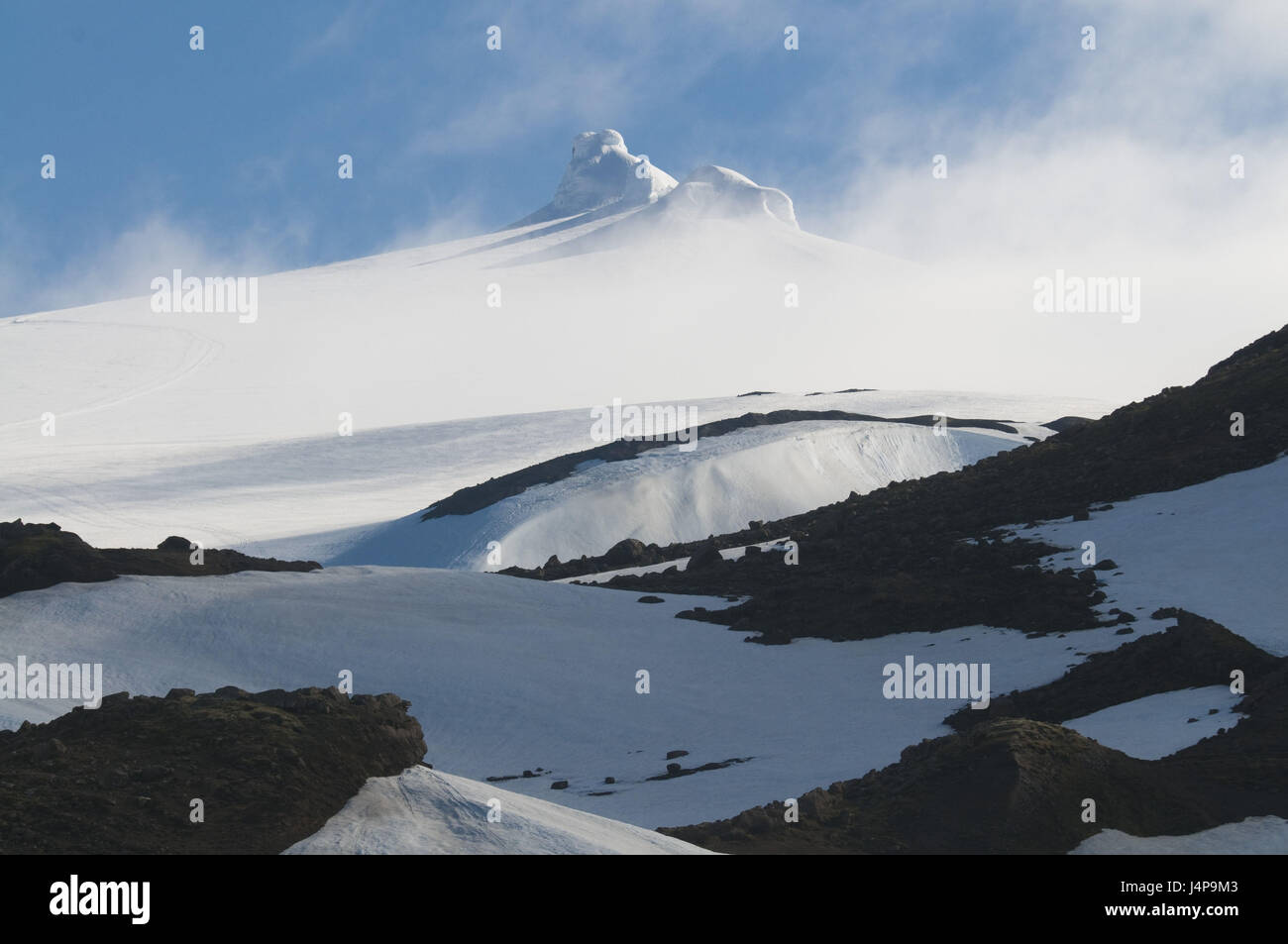 Berglandschaft, Schnee, Snaefellsjökull Nationalpark, Island, Stockfoto