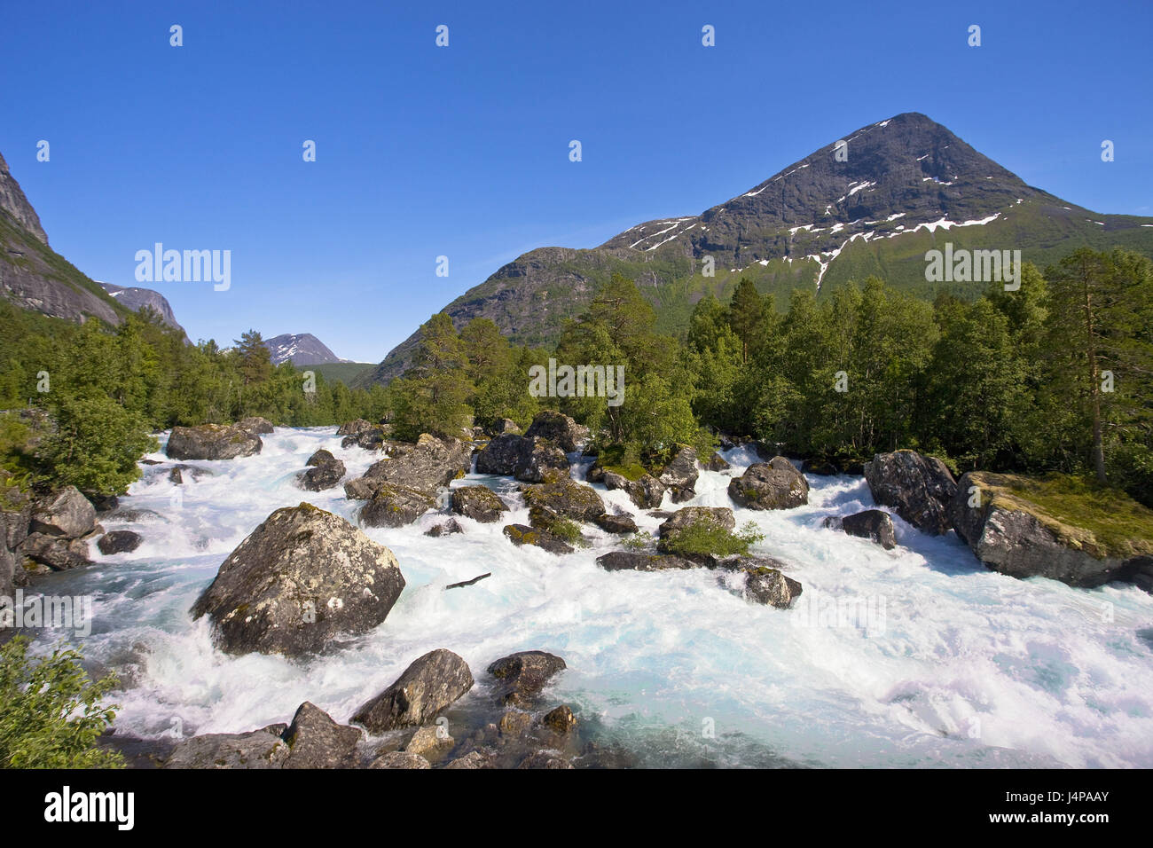 Norwegen, mehr Og Romsdal, Wasserfall, Stockfoto