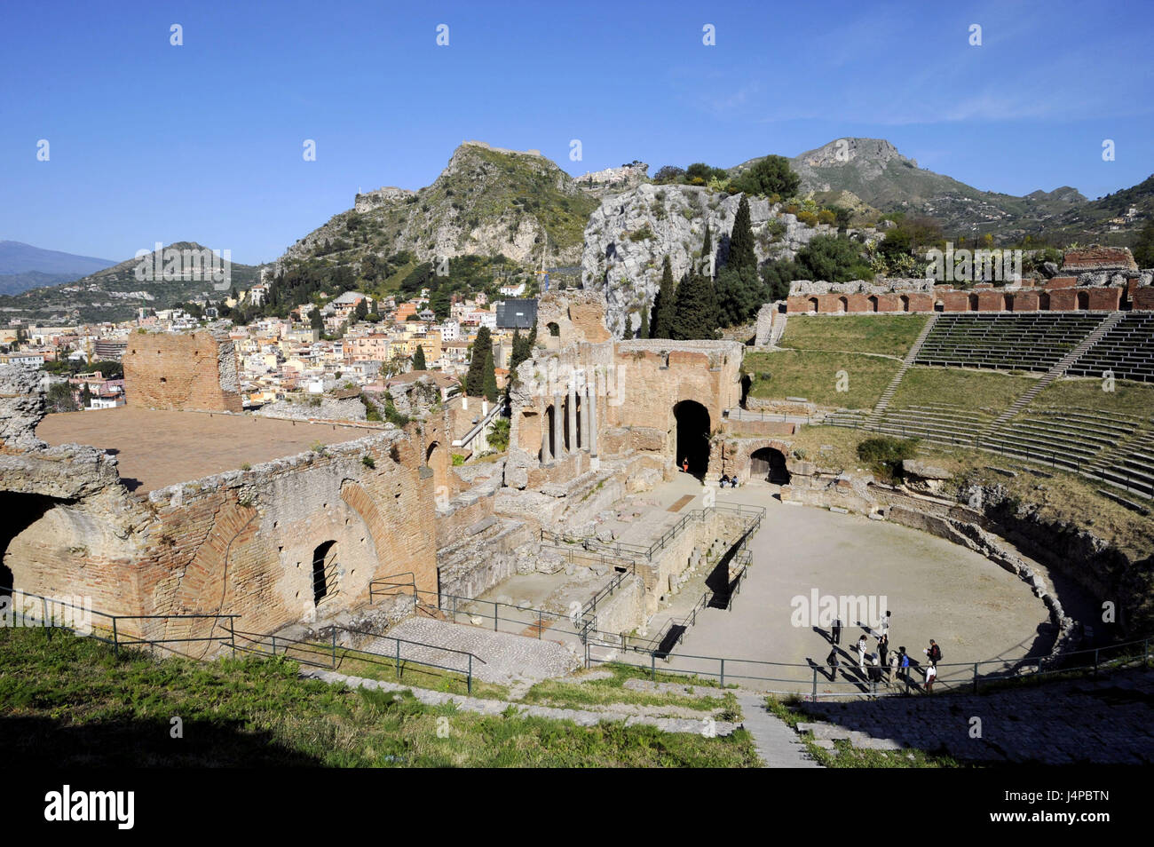 Italien, Sizilien, Taormina, griechische Amphitheater, Stockfoto