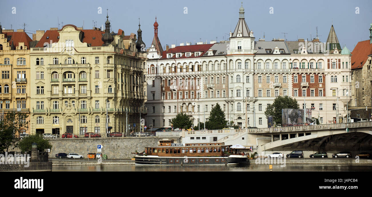 Tschechien, Prag, Tschechien, Moldawien, Blick auf die Stadt, Stockfoto