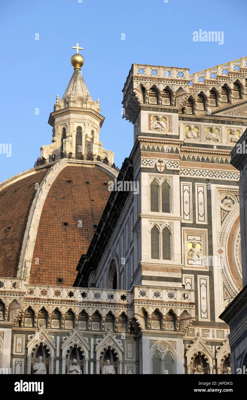 Italien, Toskana, Florenz, Piazza del Duomo, Kathedrale Santa Maria del Fiore Tu, Kuppel von Brunelleschi, Detail, Stockfoto