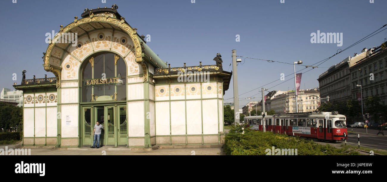 Österreich, Wien, Karl Platz, Otto-Wagner-Pavillon Stockfotografie - Alamy
