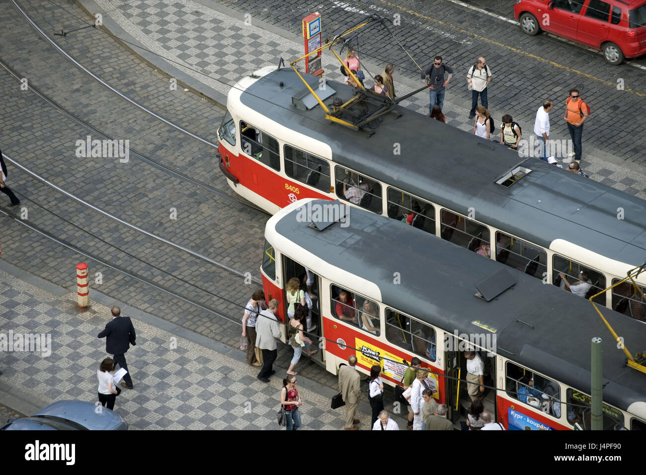 Tschechische Republik, Tschechien, Prag, Straßenbahn, Stockfoto