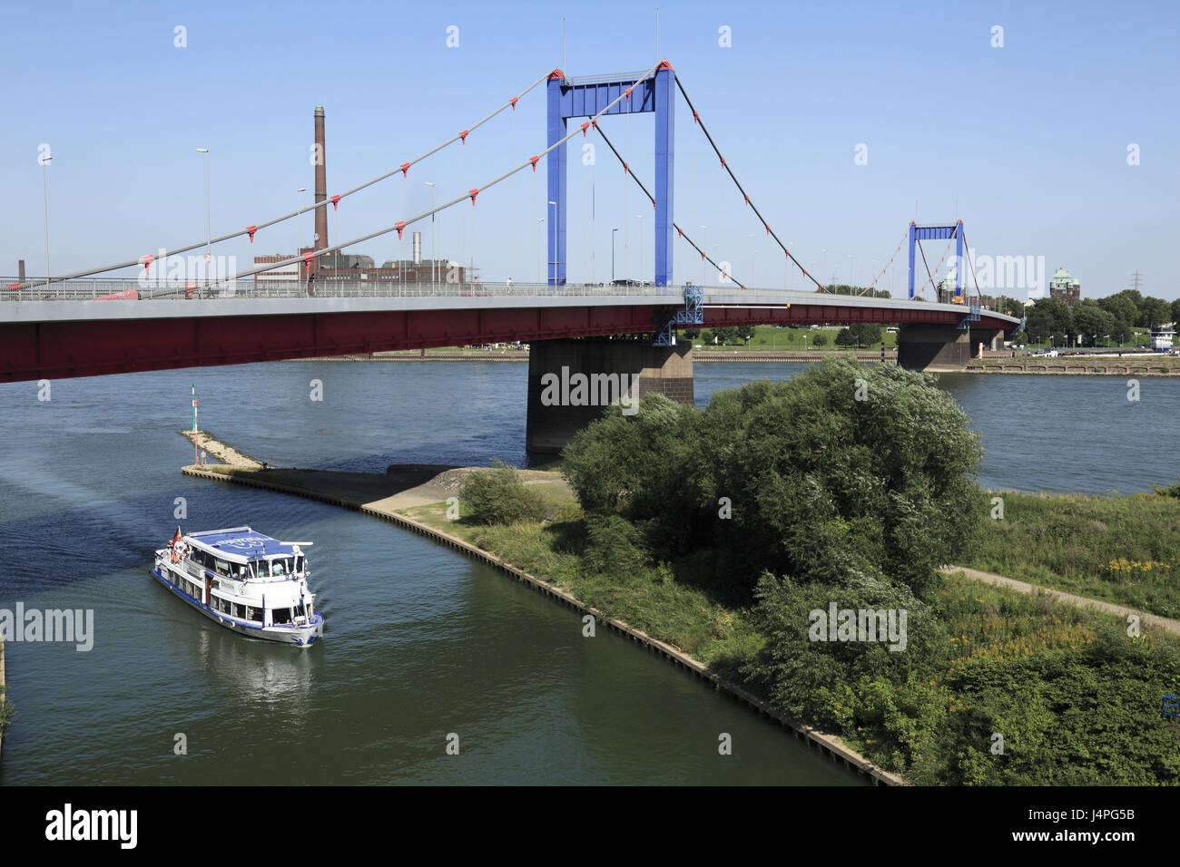 Deutschland, Duisburg, Rhein, Niederrhein, Ruhr Gebiet, North Rhine-Westphalia, Duisburg-Homberg, Duisburg-Ruhrort, Friedrich Ebert-Brücke, Stockfoto