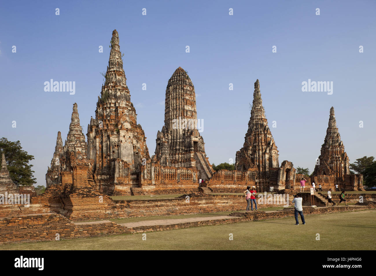 Thailand, Ayutthaya, Ayutthaya historischen Park, Wat Chai Wattanaram, Tourist, Stockfoto