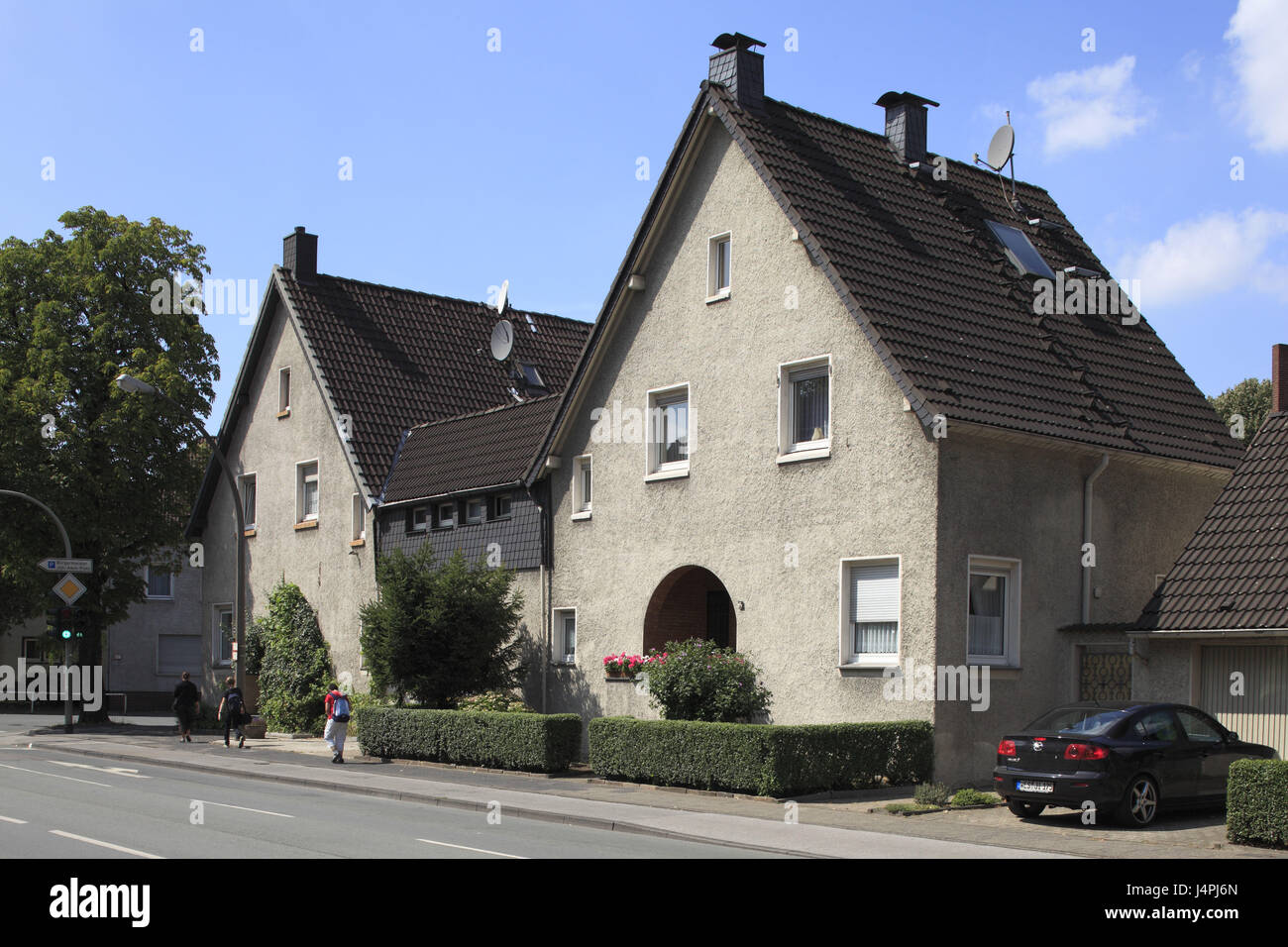 Deutschland, Duisburg, Ruhr Bereich, North Rhine-Westphalia, Duisburg-Rheinhausen-Hochemmerich, Duisburg-Rheinhausen, Margarethensiedlung, Gartenstadt, Wohnhaus, Stockfoto