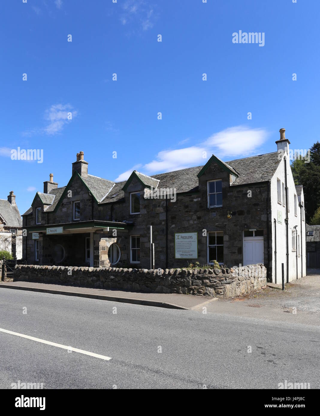 Äußere des Paddlers Self Catering Accommodation grandtully Schottland Mai 2017 Stockfoto