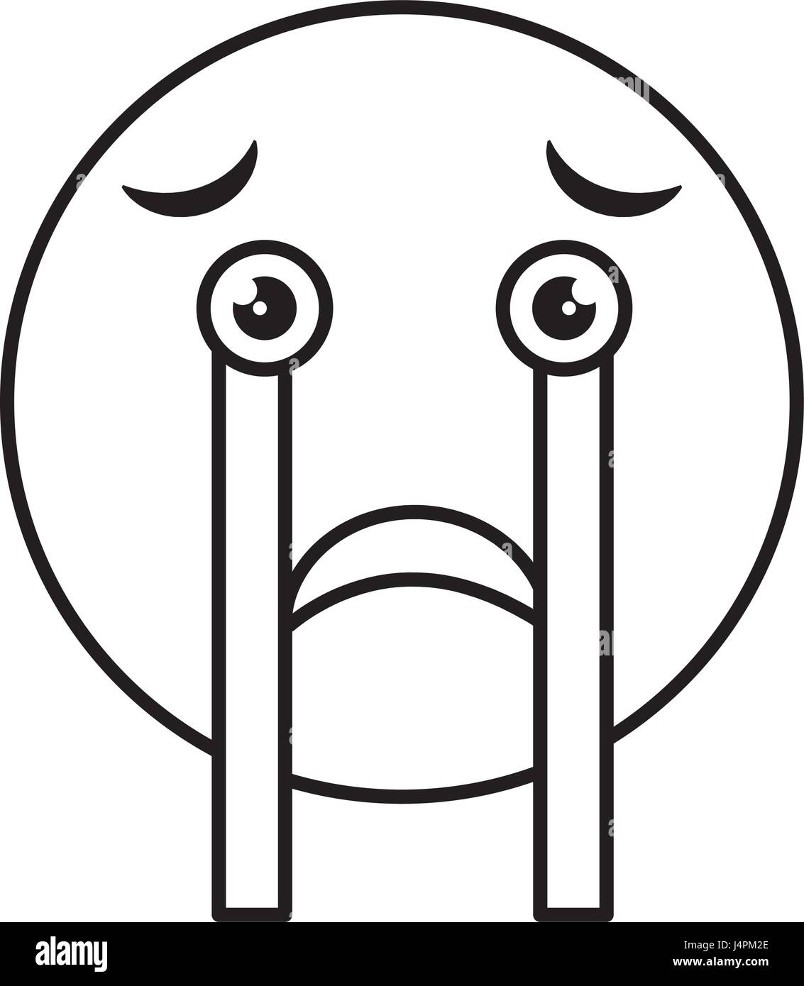 weinendes Gesicht Emoticon Kawaii Charakter Alamy