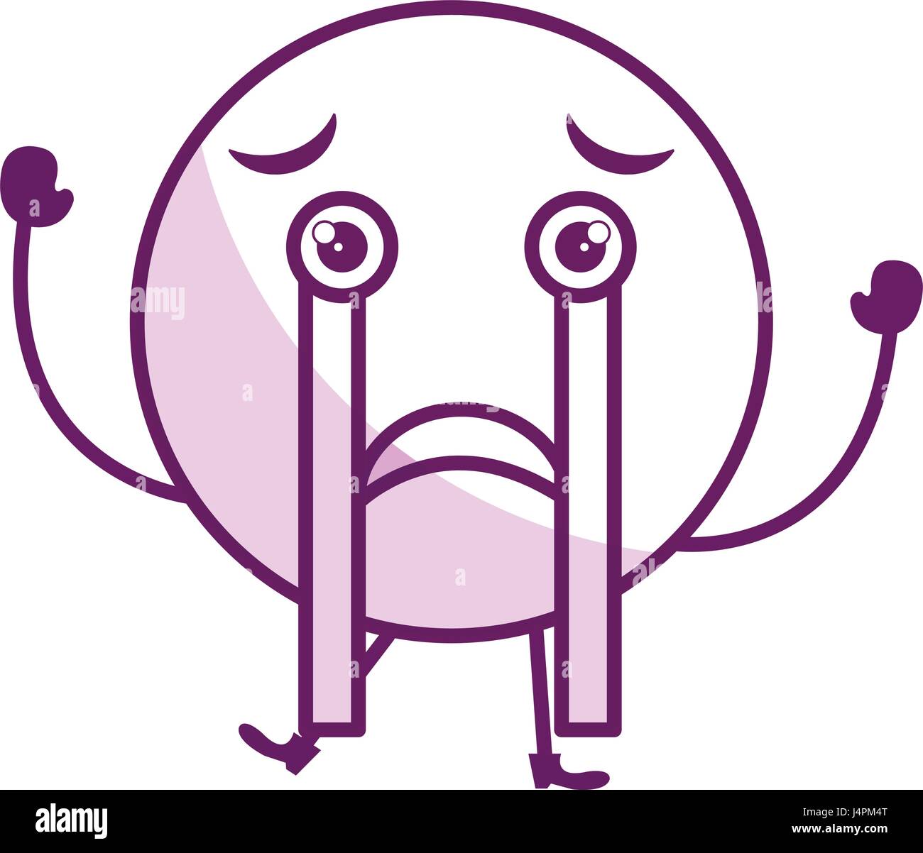 weinendes Gesicht Emoticon Kawaii Charakter Alamy