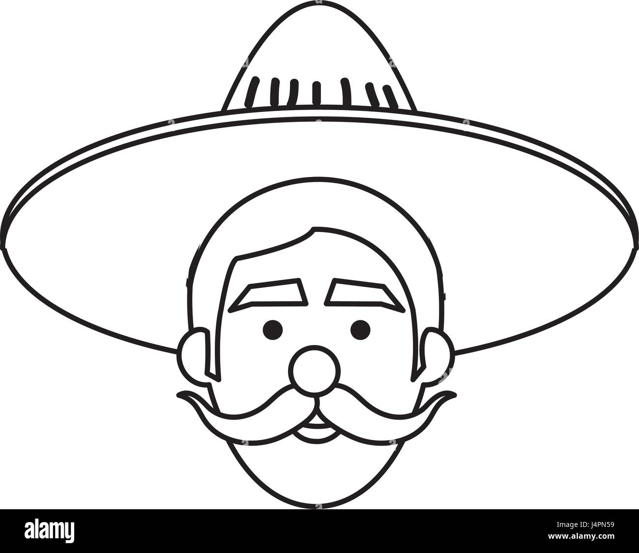 mexikanische Mann Avatar Charakter Stock Vektor