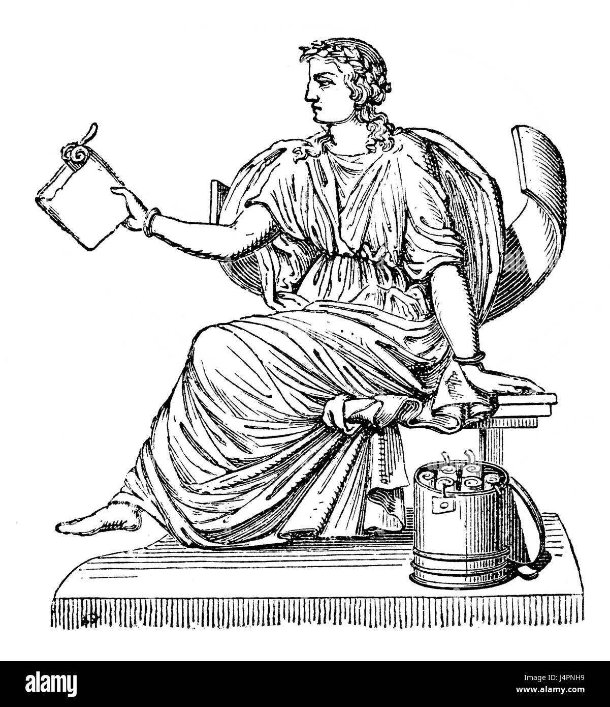 Clio oder Kleio, die Muse der Geschichte in der griechischen Mythologie Stockfoto