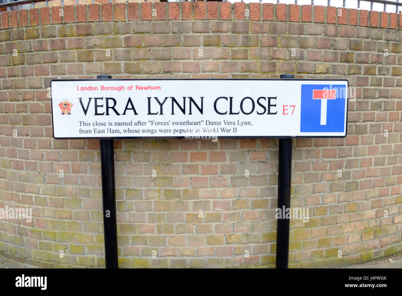 Vera Lynn enge E7 Zeichen in Forest Gate Stockfoto