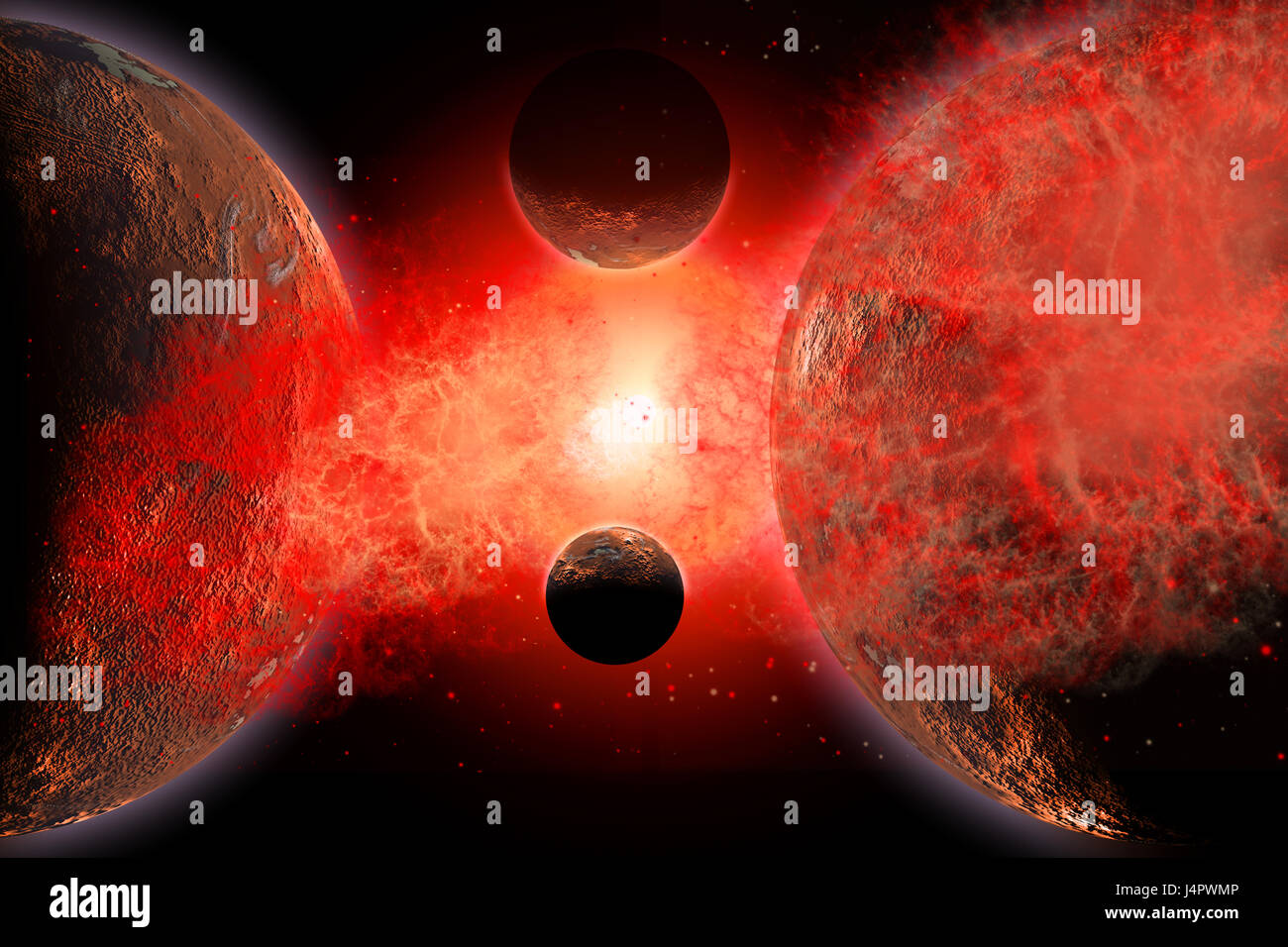 Eine Supernova, die zerstörerischen Ende eines sterbenden Sterns. Stockfoto