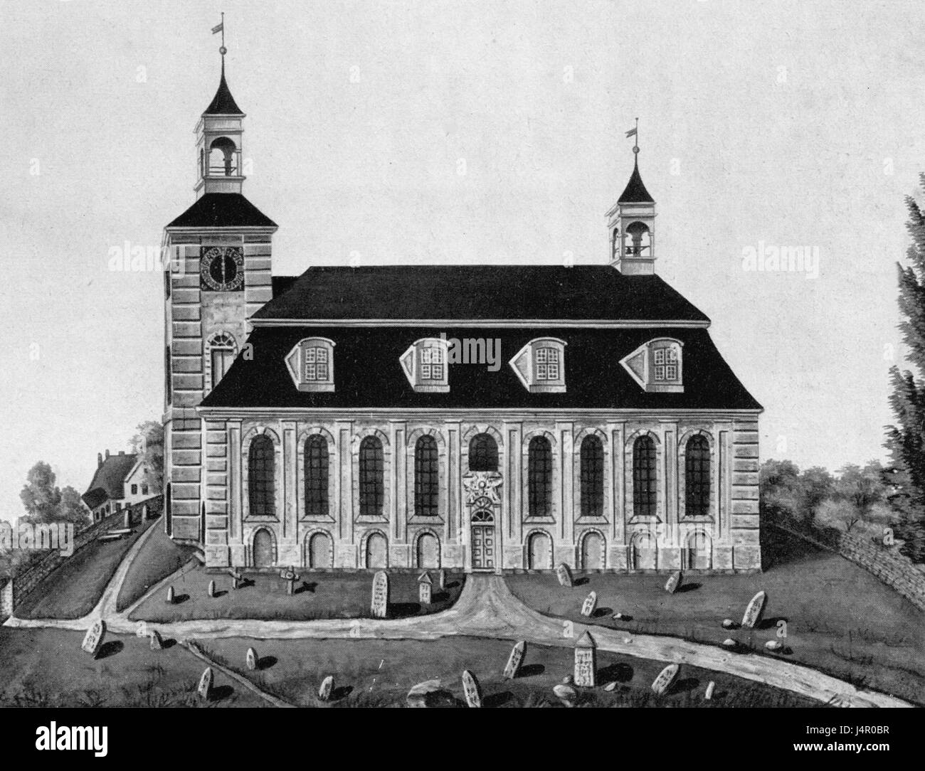 Die 1849 erbaute Klosterkirche in Uetersen ist eine bedeutende historische Kirche in Deutschland. Sie repräsentiert den architektonischen Stil und die religiösen Praktiken der damaligen Zeit und unterstreicht die Rolle der Kirchen bei der Gestaltung der Kulturlandschaft des 19. Jahrhunderts. Stockfoto